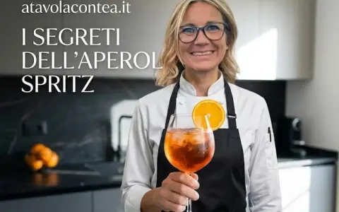 Donna sorridente con un bicchiere di Spritz, pronta a svelare i segreti delle giuste dosi per spritz perfetti.