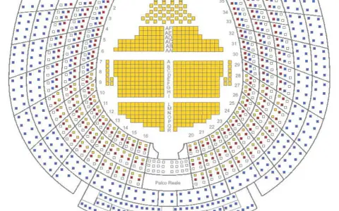 Mappa posti Teatro La Fenice. I colori indicano diverse sezioni, utili per scegliere i biglietti e capire il prezzo.